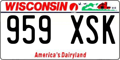 WI license plate 959XSK