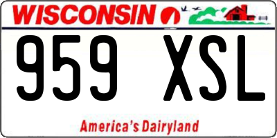 WI license plate 959XSL