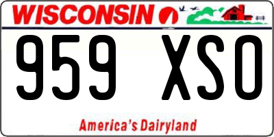 WI license plate 959XSO