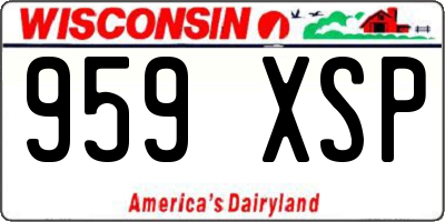 WI license plate 959XSP