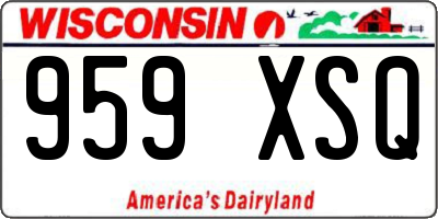 WI license plate 959XSQ