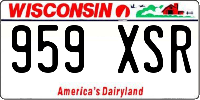WI license plate 959XSR