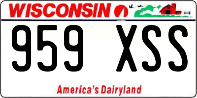 WI license plate 959XSS