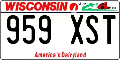 WI license plate 959XST