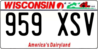 WI license plate 959XSV