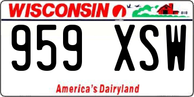 WI license plate 959XSW