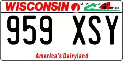 WI license plate 959XSY
