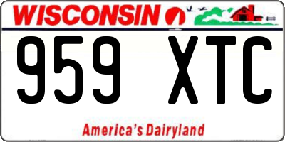 WI license plate 959XTC