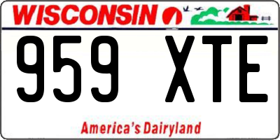 WI license plate 959XTE