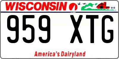 WI license plate 959XTG