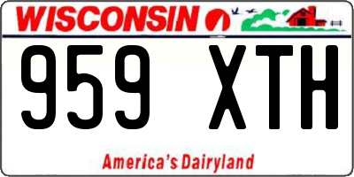 WI license plate 959XTH