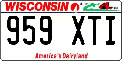 WI license plate 959XTI