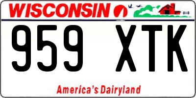 WI license plate 959XTK