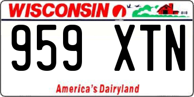 WI license plate 959XTN