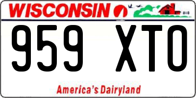 WI license plate 959XTO