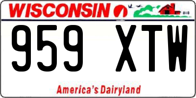 WI license plate 959XTW
