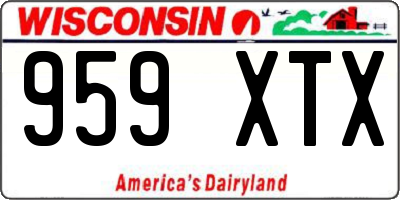WI license plate 959XTX