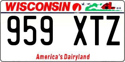 WI license plate 959XTZ