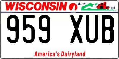 WI license plate 959XUB