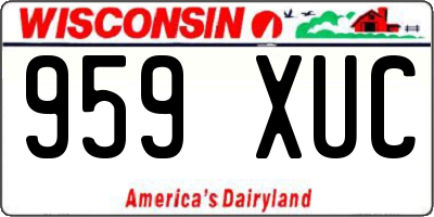WI license plate 959XUC