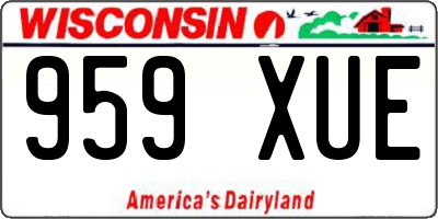 WI license plate 959XUE