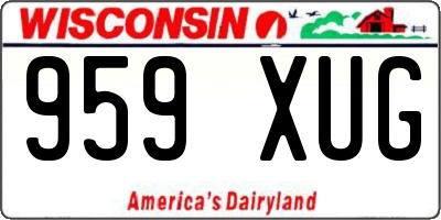 WI license plate 959XUG