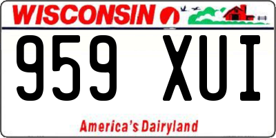 WI license plate 959XUI