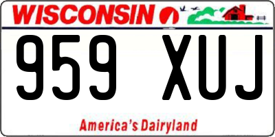WI license plate 959XUJ