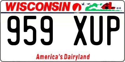 WI license plate 959XUP