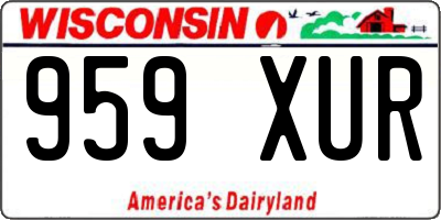 WI license plate 959XUR