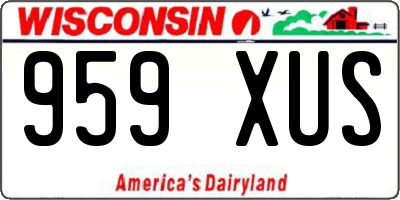 WI license plate 959XUS