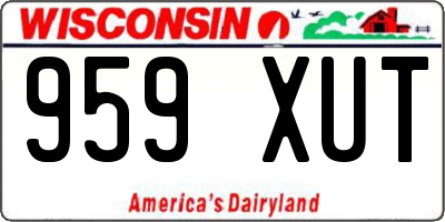 WI license plate 959XUT