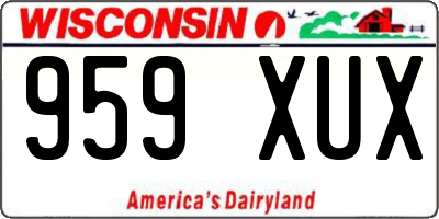 WI license plate 959XUX