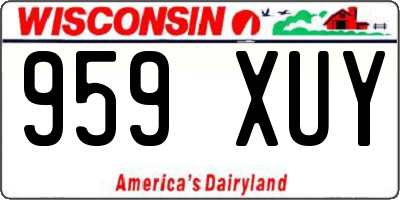WI license plate 959XUY