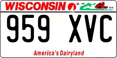 WI license plate 959XVC