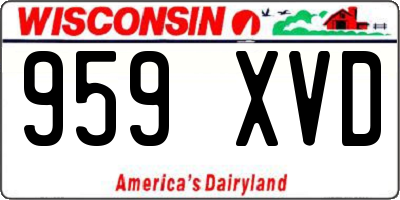 WI license plate 959XVD