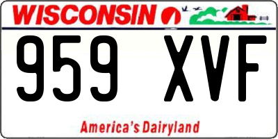 WI license plate 959XVF
