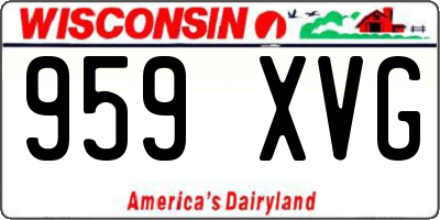 WI license plate 959XVG