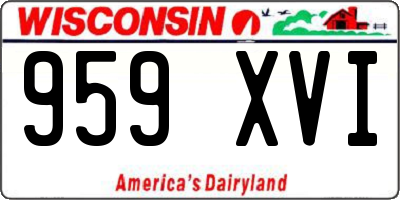 WI license plate 959XVI