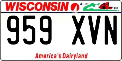 WI license plate 959XVN