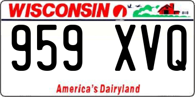 WI license plate 959XVQ