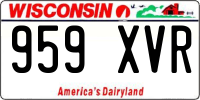 WI license plate 959XVR