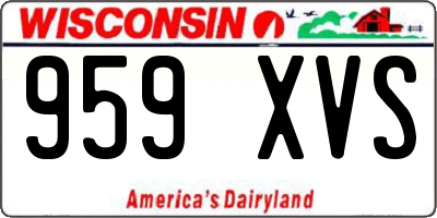 WI license plate 959XVS