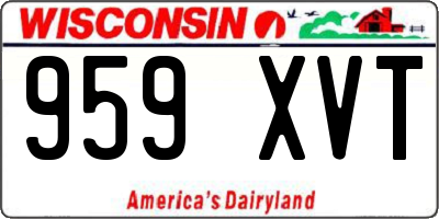 WI license plate 959XVT