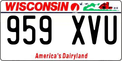 WI license plate 959XVU