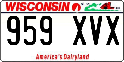 WI license plate 959XVX