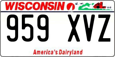 WI license plate 959XVZ