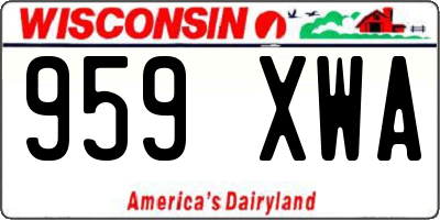 WI license plate 959XWA
