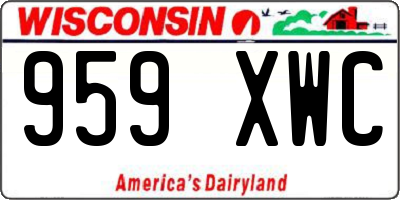 WI license plate 959XWC