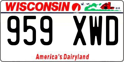 WI license plate 959XWD